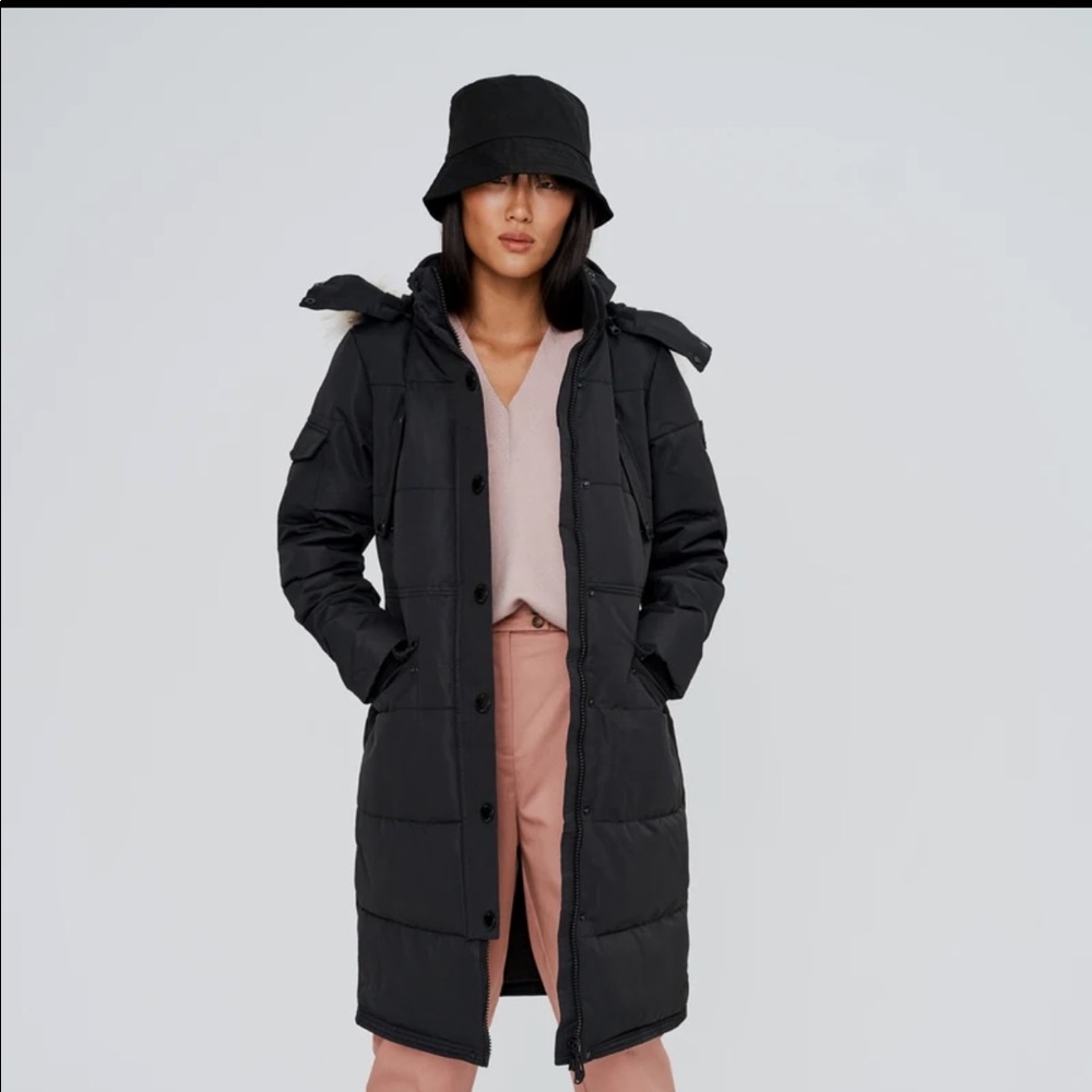 Noize Kaylee Long-Length Parka Navy blue Barely Used